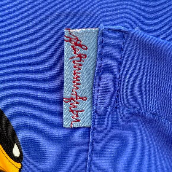 Platinum Fubu Vintage Fat Albert Brown Hornet Blue button up shirt Size Large - Picture 4 of 5